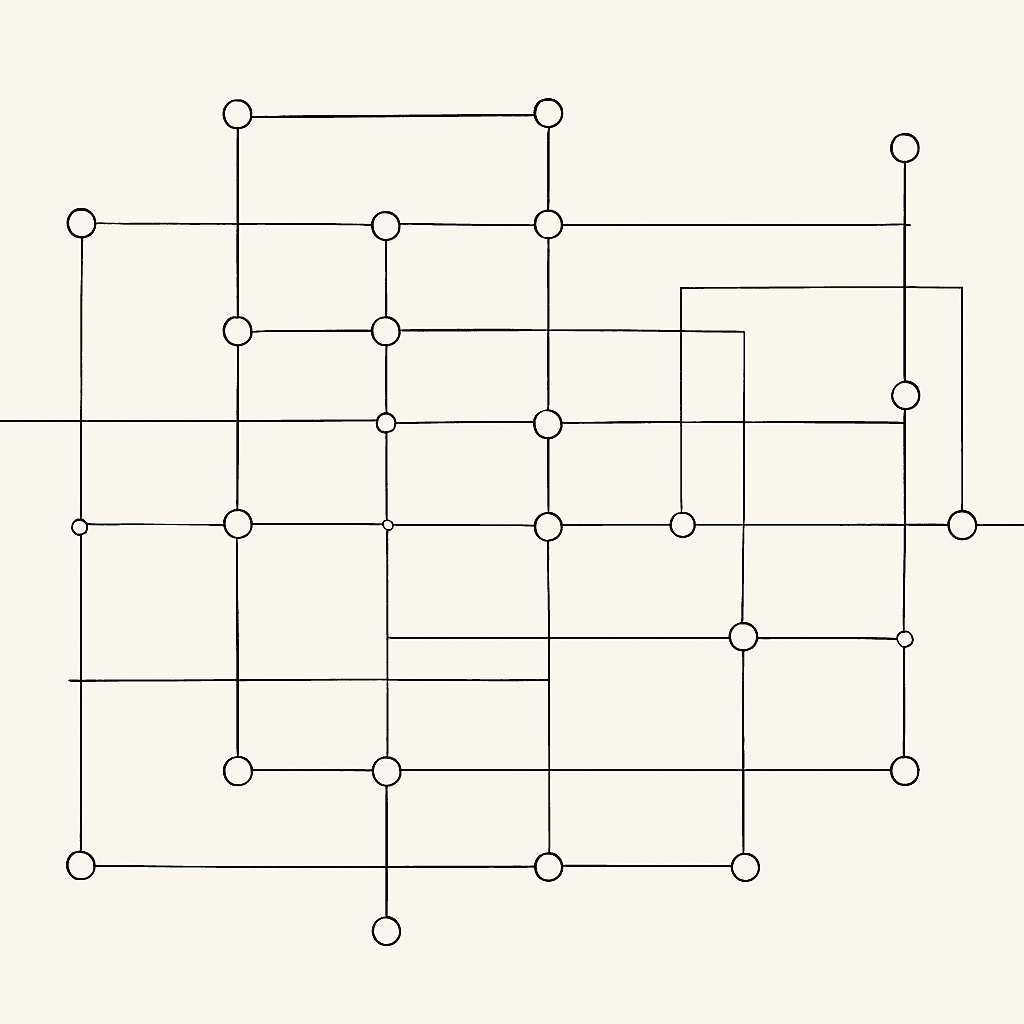 Abstract infrastructure visual representing Avenkara AI Systems.